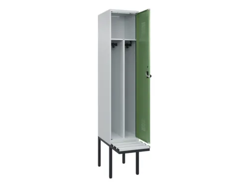 locker met bank,voor scheiding van kleding,HxBxD 2120x400x815mm,1vak
