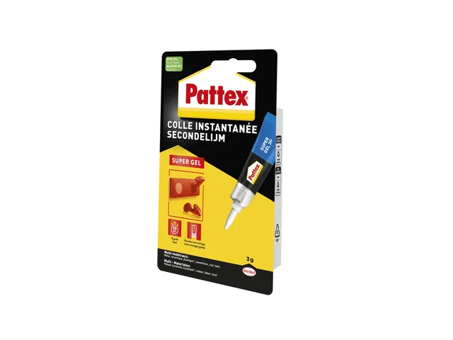 Secondelijm Pattex super gel tube 3gram op blister