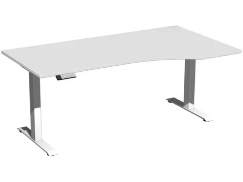 In hoogte verstelbaar bureau in vrije vorm,HxBxD 730-1230x1800x1000mm