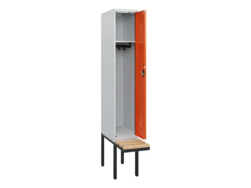 locker met bank,HxBxD 1950x300x815mm,1vak,vak B 300mm,cilinderslot