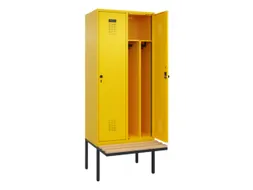 locker met bank,voor scheiding van kleding,HxBxD 2120x800x815mm,2vak