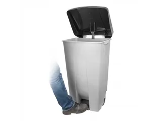 Denox Pedaalafvalbak Verrijdbaar 120 Liter Grijs - 3