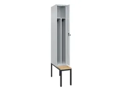 locker met bank,voor scheiding van kleding,HxBxD 2120x300x815mm,1vak