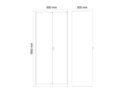 locker voor scheiding van kleding,HxBxD 1850x800x500mm,2vak