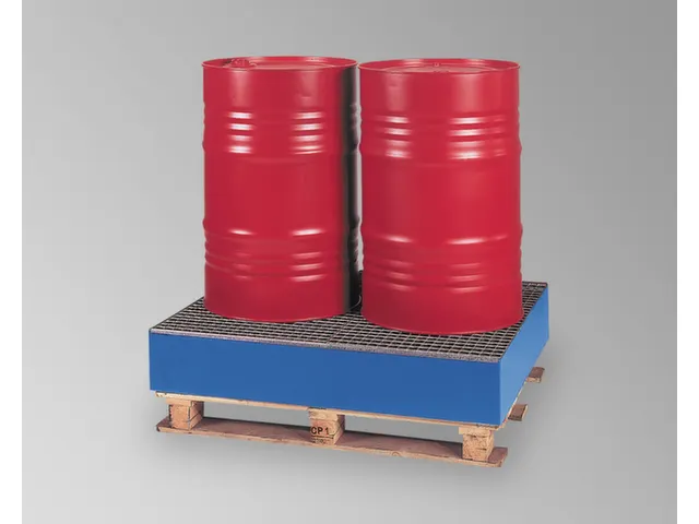Bac De Rétention Palettisable 2X200L Vol. De Rétention 210L Acier
