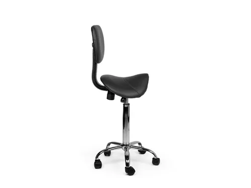 Zadelkruk Office rugleuning medium harde wielen zwart