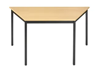 Tafel Trapeziumvormig 140x70 Cm Frame Zwart Blad Beuken - 1
