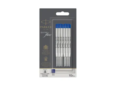 Balpenvulling Parker Quinkflow medium blauw blister à 10 stuks