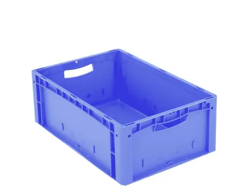 Euronorm Stapelkrat Pp 220x600x400mm Wanden/bodem Gesloten Blauw 44l
