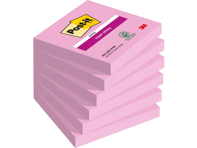 Post-it Super Sticky notes 76x76 90 Vel Roze 6 Blok