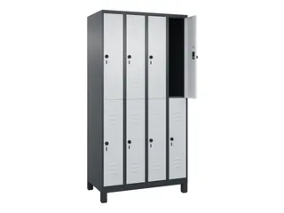 dubbeldekse locker,HxBxD 1950x1000x500mm,4x2vak.,vak B 250mm - 2