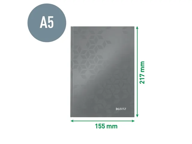 Notitieboek Leitz WOW A5 lijn zwart