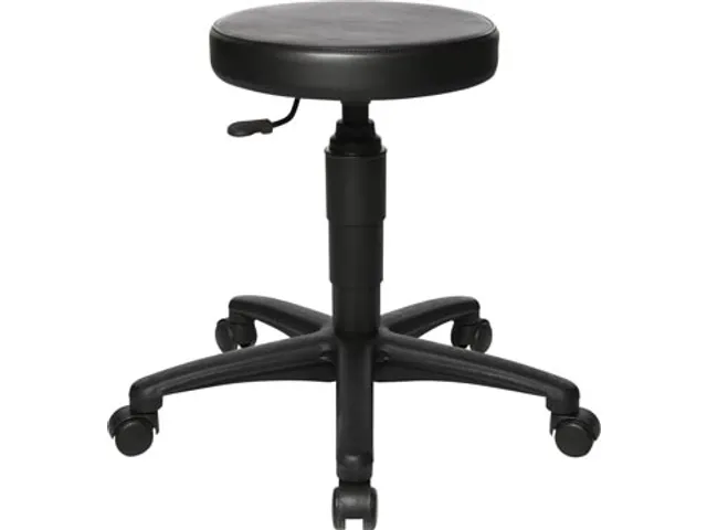 Topstar Kruk Tec 70 Zwart Kunstleer Zonder Voetring 390-520mm Wielen