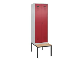 locker met bank,voor scheiding van kleding,HxBxD 2120x600x815mm,2vak - 2