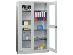 Vitrinekast Hxbxd 1950x1200x400mm Draaideuren Ral7035 Front Ral7035