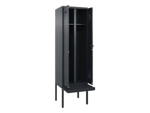 locker met bank,voor scheiding van kleding,HxBxD 2120x600x815mm,2vak