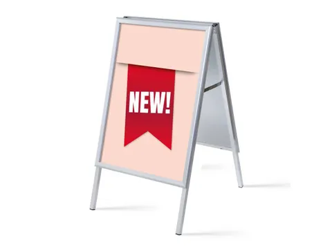Stoepbord A1 complete set met print "NEW" Rood