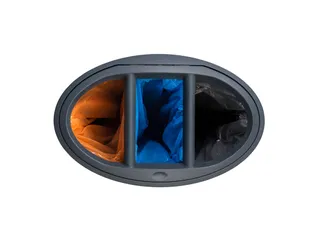 Gescheiden Afvalbak Lune Binc 3-stroom Met Open Deksel Wit - 6