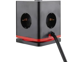 IOIO Stekkerdoos Kubus SW1000 3-voudig + 3x USB Zwart - 4