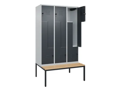 Z-garderobekast,HxBxD 2120x1200x815mm,6vak,vak B 400mm,draaigrendel