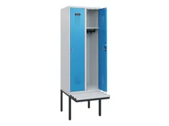locker met bank,HxBxD 1950x600x815mm,2vak,vak B 300mm,cilinderslot
