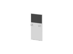 baliepaneel,v. bureau,aanbouw links,B 600mm,Bl-wit,BN8010-antraciet