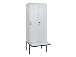 locker met bank,HxBxD 2120x800x815mm,2vak,vak B 400mm,draaigrendel