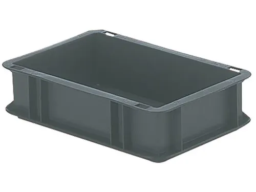 Euronorm-stapelbak 2.7l 75x300x200mm Wanden/bodem Gesloten Grijs