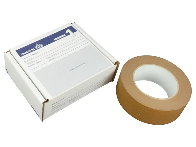 postpakketdoos 1 Raadhuis 146x131x56mm Wit bedrukt 5 stuks