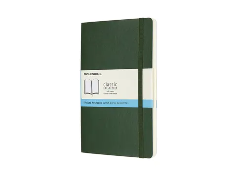Notitieboek Moleskine large 130x210mm dots soft cover myrtle green