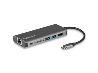 USB-C Multiport Adapterdraagbaar USB-C dock met 4K HDMI GbE en SD - 1