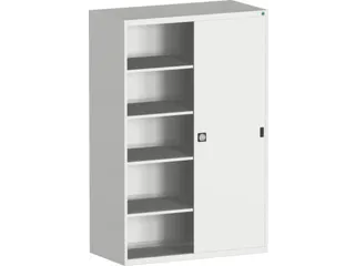 schuifdeurkast HxBxD 2000x1300x650mm Stalen romp + front Ral7035 - 2