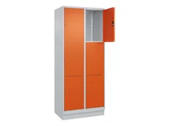 lockerkast,HxBxD 1950x800x500mm,2x3vakken,vak B 400mm,cil.-slot,sokkel