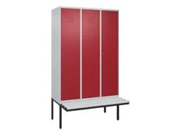 locker met bank,HxBxD 2120x1200x815mm,3vak,vak B 400mm,cil.-slot