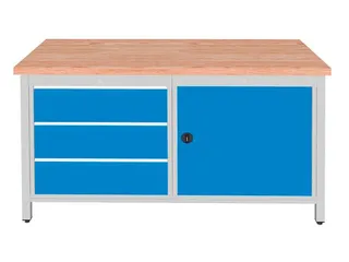 werkbank,HxBxD 860x1500x750mm,onderstel RAL5010,fronten RAL3020 - 2