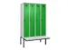 locker met bank,voor scheiding van kleding,HxBxD 2120x1200x815mm,4vak