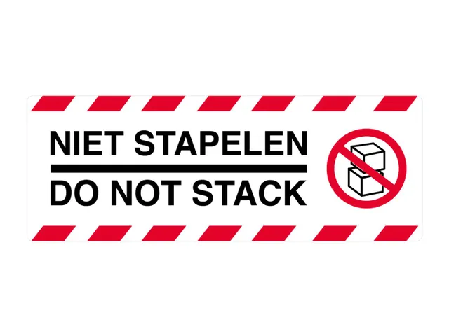 Etiketten Rillprint rol 250 stuks Do not stack 46x125 mm
