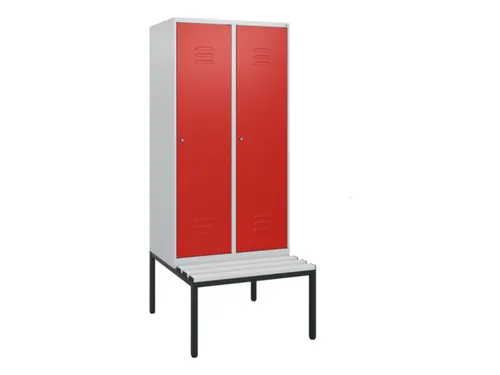 locker met bank,HxBxD 1950x800x815mm,2vak,vak B 400mm,cil.-slot