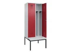 locker met bank,voor scheiding van kleding,HxBxD 2120x800x815mm,2vak