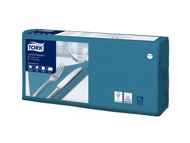 Tork 477845 Lunchservet Advanced Blauwgroen 33x33cm