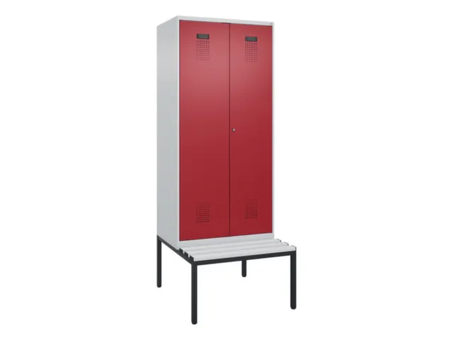 locker met bank,voor scheiding van kleding,HxBxD 2120x800x815mm,2vak