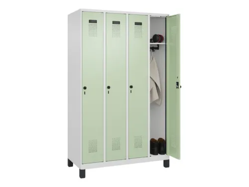 locker,HxBxD 1950x1200x500mm,4vak,vak B 300mm,draaigrendel,voeten