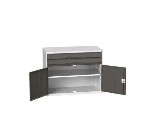 ladekast HxBxD 800x1050x550mm 2laden 2deuren RAL7035 front RAL7016