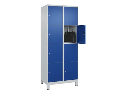 lockerkast,HxBxD 1950x800x500mm,2x4vakken,vak B 400mm,cil.-slot,voeten