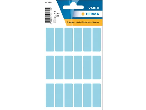 HERMA 3653 Universele etiketten 12x34mm Blauw 90 stuks