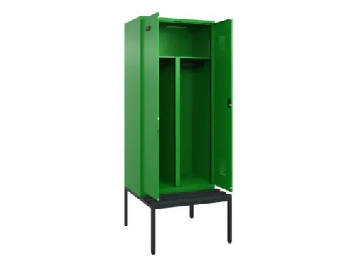 PBM-locker met bank,HxBxD 2120x800x815mm,2vak,vak B 400mm