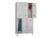 dubbeldekse locker,HxBxD 1850x900x500mm,3x2vak.,RAL7035,front RAL7035