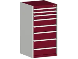 ladekast HxBxD 1200x650x650mm 8laden romp RAL7035 front RAL3004