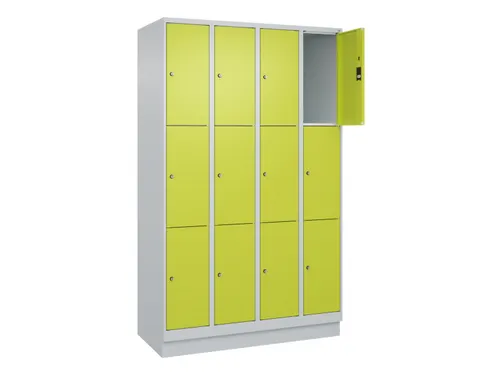 lockerkast,HxBxD 1950x1200x500mm,4x3vakken,vak B 300mm,cil.-slot