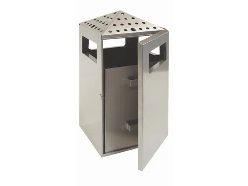 RVS combi-asbak,HxBxD 919x396x425mm,afvalbak inhoud 75l,romp RVS